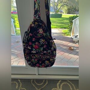 Vera Bradley Pink Ribbon Crossbody Bag-Navy floral